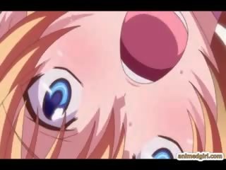 Shtatzënë anime cutie i kapuri dhe gangbanged nga tentacles