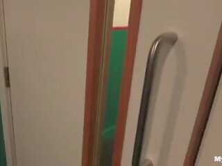 College daughter gives blowjob on public stairs shortly thereafter party gets spit and cum on her face - Mya Quinn