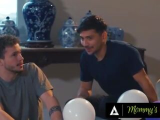 Pervert juveniles Only Help Busty Stepmom Pristine Edge To Peek Under Her Skirt&excl; THREESOME
