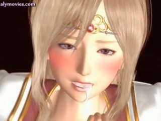 Nerd hentai diosa consigue su coño frotado