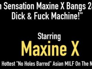 巨乳 亞洲人 maxine x 的陰戶 亂搞 24 英寸 陰莖 & mechanical 他媽的 toy&excl;