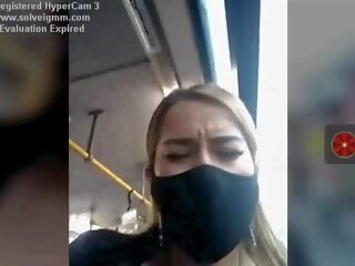 Dame op een bus movs haar tieten riskant, gratis x nominale film klem 76