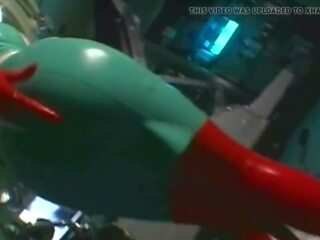 Baik diketahui jepang perawat susu titit di merah bahan karet sarung tangan