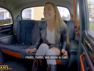 Female fake taxi alexis crystal and lexi dona steal the taxi