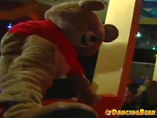 Babes with natural süýji emjekler licking whipped cream off stripper’s manhood
