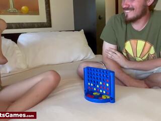 Sürmek his hard shaft right after losing a connect 4 striptiz oýun with her young man