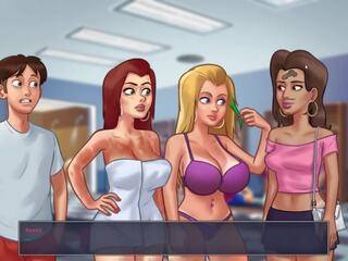 Summertime saga - milking auntie and reged video with stepsister