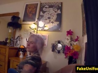 Inked brit amatér rimming falešný cops blbec