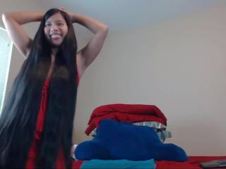 Bewitching long haired asia striptease and hairplay: dhuwur definisi reged movie 6a