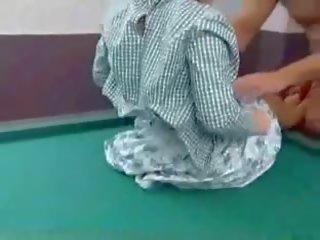 Red haired german prime fucked on a pool table