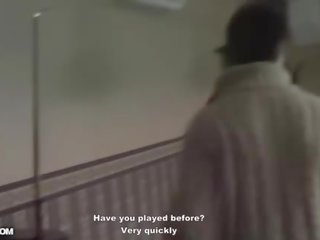 Hard up waitress at billiards gets naked and bukkake