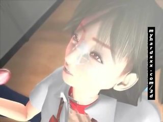 Fabulous 3d hentai novio da paja de tetas