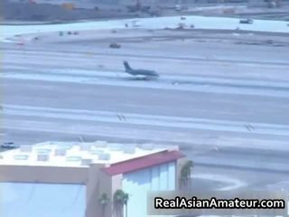 Asian enchantress Sucks Bigcock In A Airport