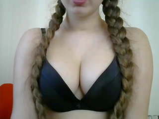 Hot long haired hairplay striptease and brushing