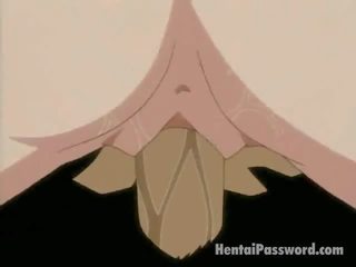 Sedusive blondīne anime gal iegūšana constricted kampiens iekļuva līdz a biezs manhood